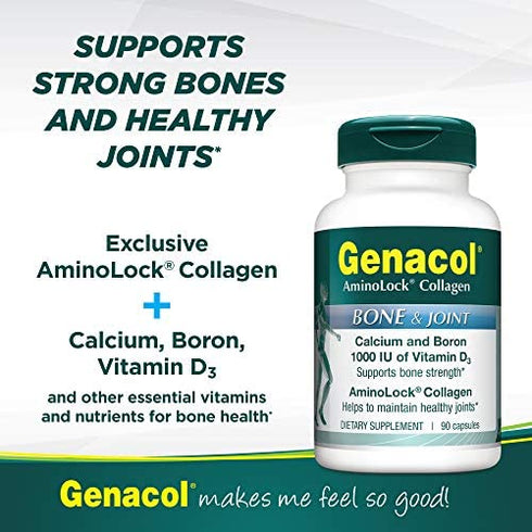 Genacol Bone Health and Joint Support Supplement with Calcium, Boron, Magnesium, Vitamin D3 & Hydrolyzed Collagen | Bone and Joint Supplements for Women and Men (90 Capsules)
