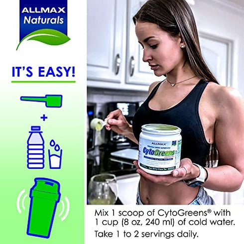 ALLMAX Nutrition - Cytogreens Super Greens Powder, Infused with Spirulina, Spinach & Barley Grass, Supports Immune Health and Digestive Function, Vegan Friendly, 125 Grams