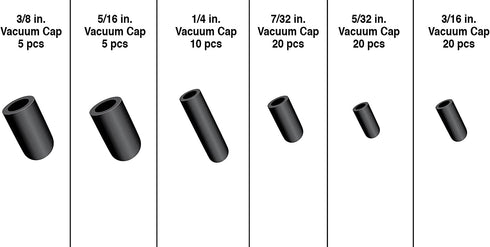Performance Tool W5232 Vacuum Cap Assortment (80 Piece) , Black