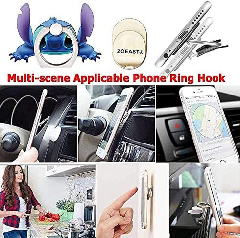 ZOSTLAND 3PCS Prank Joke Fun Phone Ring,Universal 360°Adjustable Phone Case Finger Grip Stand Holder Desk Stent Mount Hook Compatible with iPhone 13 12 11 XS MAX X Plus iPad (3pcs Make Face Stitch)