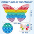 Jumbo Push Popp Fidget Toy 15.7 Inch Big Size Butterfly Pop for Kids Fidget Packs Giant pop it Biggest Jumbo Huge Pop Rainbow Large Super Big Pops Anti-Anxiety Toy Girls Adult (2PCS)