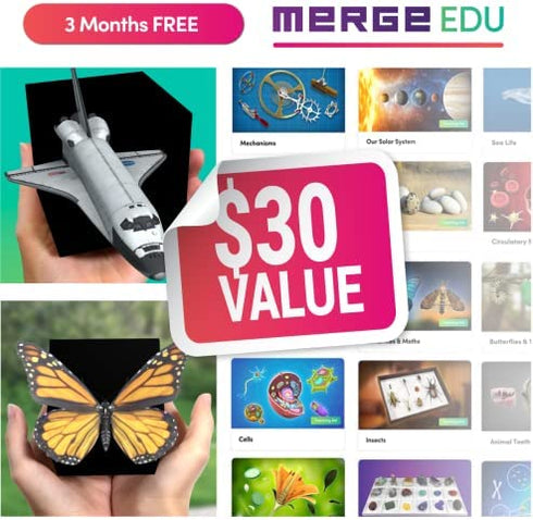 Merge Cube - Augmented & Virtual Reality Science & STEM Toy - Educational Tool - Hands-on Digital Teaching Aids - Science Simulations - Home School, Remote & in Classroom Learning - iOS & Android