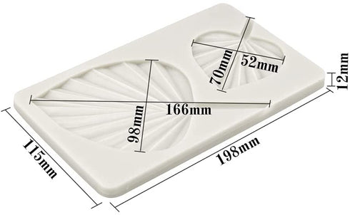 Chongmu Fan Leaf Silicone Molds Flower Leaf Shape Fondant Cake Mold for Sugarcraft Cake Decoration, Cupcake Topper, Polymer Clay, Candy, Chocolate, Crafts Making Tool (Fan Leaf)