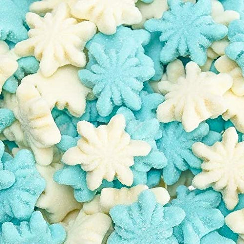 Snowman Guts Blue Raspberry & Marshmallow Flavored Gummy Snowflakes Funny Unique Christmas Tree Stocking Stuffer Gag Birthday Girl, Boy and Teens Candy Gift