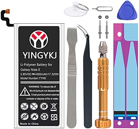 Galaxy Note 5 Battery, Upgraded 4500mAh High Capacity 0 Cycle Battery EB-BN920ABE Replacement for Samsung Galaxy Note 5 N920 N920V N920A N920T N920P N920R4 with Complete Tool Kits