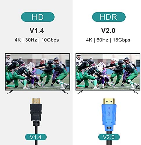 MT-VIKI 4K HDMI Cable 10ft, HDMI 2.0 Cable Cord Support 4K@60Hz, High-Speed 18Gbps, 4:4:4, Compatible for Fire TV, PS5, PS4