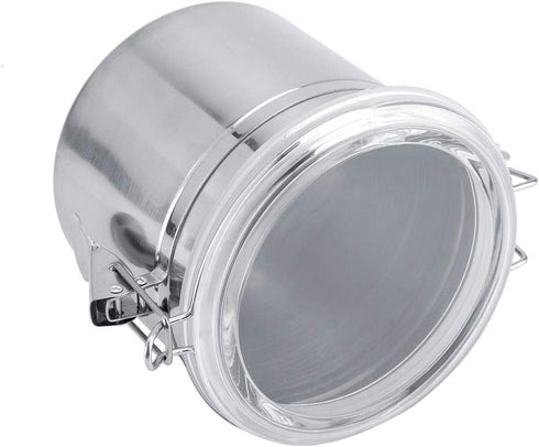 Food Storage Jar, Stainless Steel Coffee Container Airtight Sealed Food Storage Canister with Hinged Lid for Sugar Candy Tea Bean Spices Nuts Cereal or Snacks(1100ml)