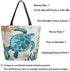 Naanle Ocean Turtle Canvas Tote Bag Large Women Casual Shoulder Bag Handbag, Sea Turtle Reusable Multipurpose Heavy Duty Shopping Grocery Cotton Bag for Outdoors.