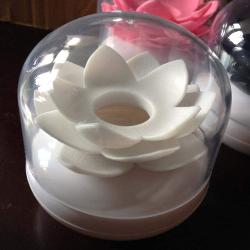 DOITOOL 2 Pcs Qtips Holder Canisters Lotus Flower Shaped Cotton Swab Holder Cotton Bud Toothpick Dispenser with Lid for Home Kitchen