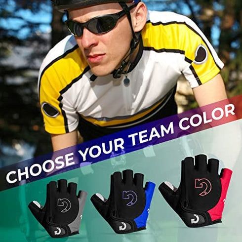 GEARONIC Cycling Gloves Anti-Slip Mountain Bike Gloves for Men Breathable Foam Padded Biking Gloves Shock Absorbing MTB Bicycle Gloves Half/Full Finger Guantes