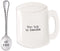Mud Pie COFFEE SPOON REST SET, 4 1/2" x 4 1/2", Too hot to handle