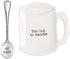 Mud Pie COFFEE SPOON REST SET, 4 1/2" x 4 1/2", Too hot to handle