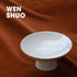 WENSHUO Moon White Glaze Ceramic Plate, Dessert Dish with Pedestal, Trifle/Fruit, Asian Style