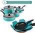 BYKITCHEN Pot and Pan Protectors, Set of 12 and 3 Different Sizes, Larger & Thicker Felt Pan Protector Pads, Cyan Pot Separators Protectors for Stacking and Protecting Your Cookware