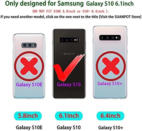 SUANPOT for Samsung Galaxy S10 6.1"(Non S10e,S10+) with RFID Blocking Leather Wallet case Credit Card Holder,Flip Folio Book Phone case Shockproof Cover Women Men for Samsung S10 case Wallet (Blue)