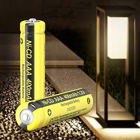 AAA Battery NiCd 1.2V Rechargeable Batteries for Garden Landscaping Solar Lights (10pc)