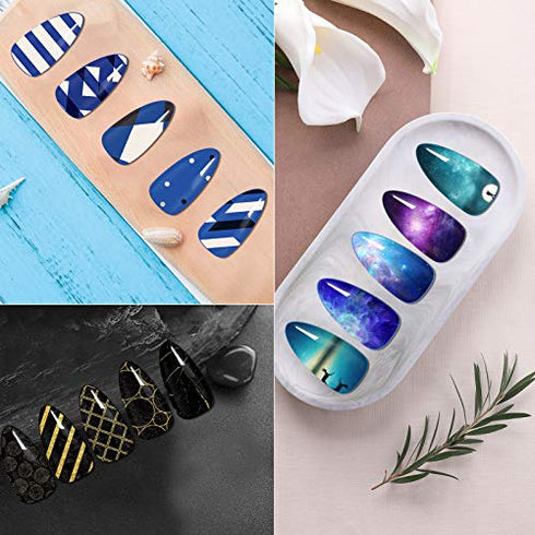 Acrylic Nail Tips 500 Pieces Fake Nail Tips - 10 Sizes Artificial False Nail Tips With Box - for Women Girls DIY Nails (Almond-Clear)