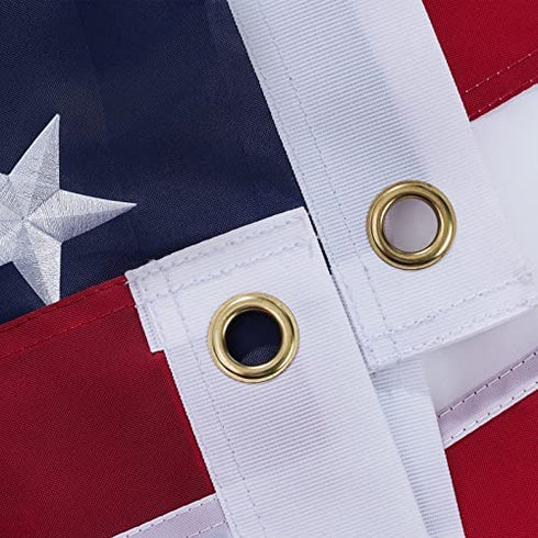 Homissor American Flags for Outside 3x5 US Flag Made in USA Heavy Duty Outdoor Durable Nylon Flag 3’ x 5’ with Embroidered Stars, Sewn Stripes and Brass Grommets