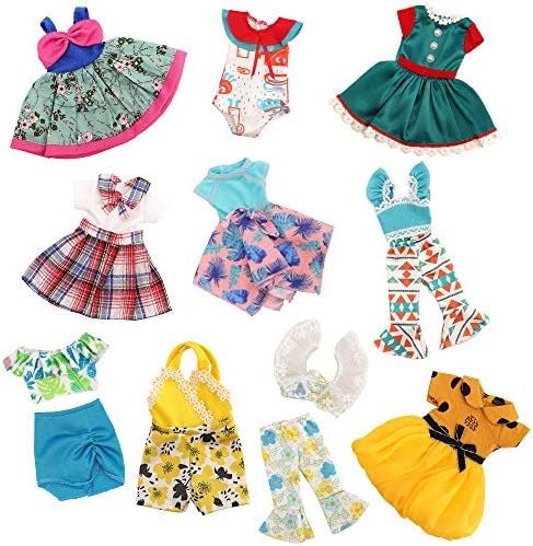 BM 10 Sets American 14.5 Inch Girl Doll Clothes Wellie Wishers Dolls Handmade Casual Wear Clothes and Other 14 -14.5 Inch Dolll