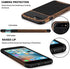 TENDLIN Compatible with iPhone 7 Plus Case/iPhone 8 Plus Case Wood Grain with Carbon Fiber Texture Design Leather Hybrid Slim Case Compatible with iPhone 7 Plus and iPhone 8 Plus (Carbon & Leather)