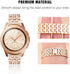 Supoix Compatible for Samsung Galaxy Watch 4/Watch 5 40mm 44mm/Galaxy Watch 3 41mm/Galaxy Watch 42mm/Active 2 Band, 2 Pack 20mm Women Jewelry Bling Metal Replacement Strap (Rose gold)