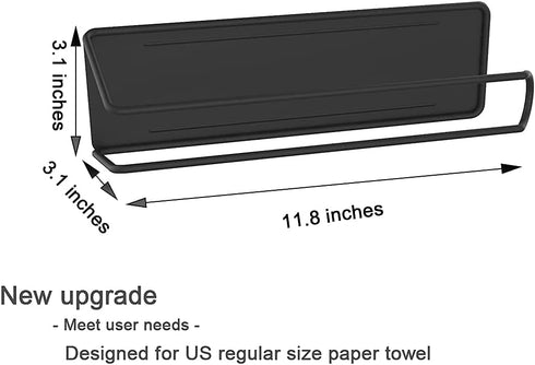Couwilson Magnetic Paper Towel Holder - 2Pack Black Strong Magnetic Dish Towel Rack, Magnetic Towel Bar with Heavy Duty Steel Backing for Refrigerator, Dryer, Kitchen, Grill, Garage, Shop