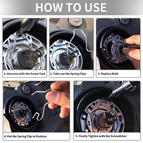 Universal Headlight Retainer Spring Clips Clamp Headlamp Dip Dipped Beam Bulb Holder Clips for H1/H3/H4/H7