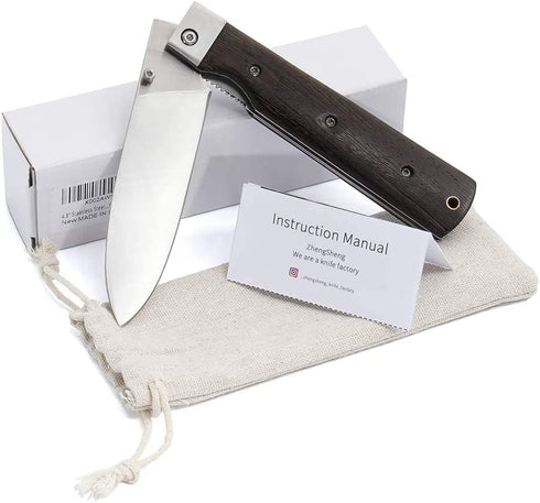 Folding Camping Chef Knife 4.5? Sharp 440A Stainless Steel Blade Japanese Style Pocket Folding Kitchen Knife Outdoor Cooking Knife