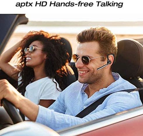Conambo Bluetooth Headset 5.1, aptX HD 16 Hrs Talktime Bluetooth Earpiece, Noise Cancelling Mute Key Wireless Headset for Cell Phones Business Trucker Office