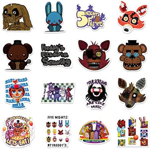 SPIRO Five Nights at Fredd_ys Stickers 100PCS FNAF Stickers Cool Gaming Stickers Vinyl Waterproof Stickers for Teens Adults Laptop Water Bottles Skateboard Birthday Party Supplies