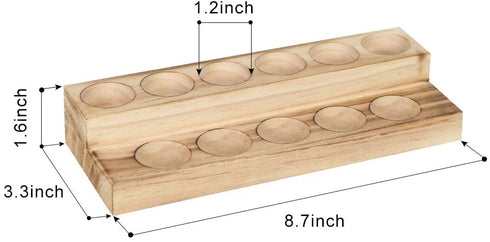LIANTRAL Essential Oils Storage Rack, 2 Tiers Wooden Essential Oils Nail Polish Display Holder for 5/10/15/20ml Bottles, Set of 2