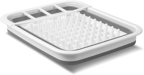 madesmart EMW6337273, Collapsible Dish Rack, Grey/White