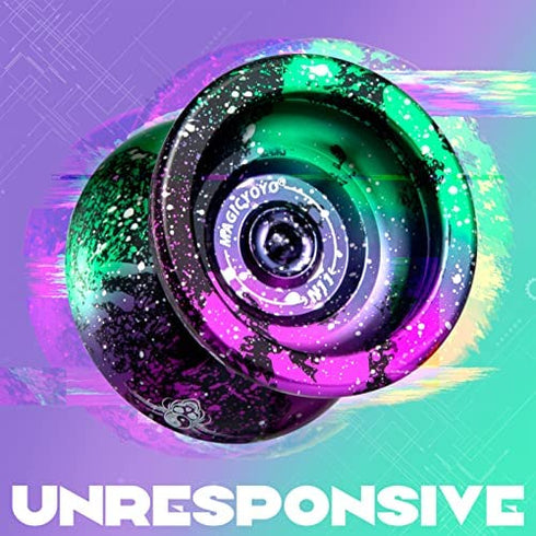 MAGICYOYO Professional N11 Unresponsive Yoyo for Kids, Metal Trick Yoyo for Adults, Alloy Aluminum Professional yo-yos with 4 Colors Yoyo Ball, Bonus 5 Yoyo Strings, Yo Yo Glove and Yo-yo Bag