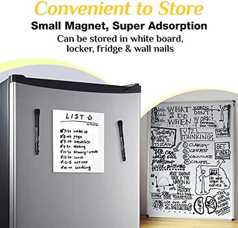 Magnetic Dry Erase Markers Fine Point - 12 Pack White board Markers with Eraser Cap for Kids, Black Low Odor Erasable Ultra Fine Tip Dry Erase Whiteboard Markers - School & Office Supplies