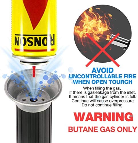 Gibot Butane Torch,Kitchen Torch Cooking Torch Creme Brulee Torch, Refillable Adjustable Flame Lighter with Safety Lock for DIY, Creme, Brulee, BBQ and Baking(Butane Gas Not Included)