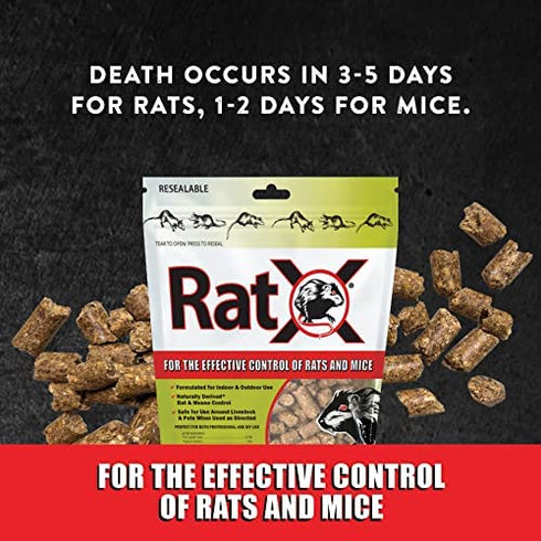EcoClear Products 620100-6D RatX All-Natural Non-Toxic Humane Rat and Mouse Rodenticide Pellets, 8 oz. Bag
