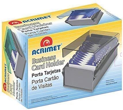 Acrimet Index Business Card Size File Holder Organizer Metal Base Heavy Duty (AZ Index Cards and Divider Included) (Green Color with Clear Crystal Plastic Lid Cover)
