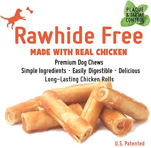 LuvChew Grain Free Rawhide Free Dog Chew Bones Long-Lasting Chicken Retriever Rolls Large 7" 2pcs/Pack