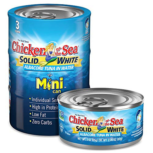 Chicken of the Sea Solid White Albacore Tuna in Water, 3 oz. mini cans (Pack of 3)