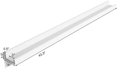 SONGMICS Wall Shelf 43.3 Inches, Floating Shelf Picture Ledge, for picture frames and books, Modern Design Storage White ULWS46WT
