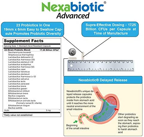 DrFormulas Nexabiotic 23 Multi Probiotic for Women and Men - Dr. formulated with Lactobacillus Acidophilus, Bifidobacterium Infantis, Saccharomyces Boulardii, 17.25 Billion CFUs