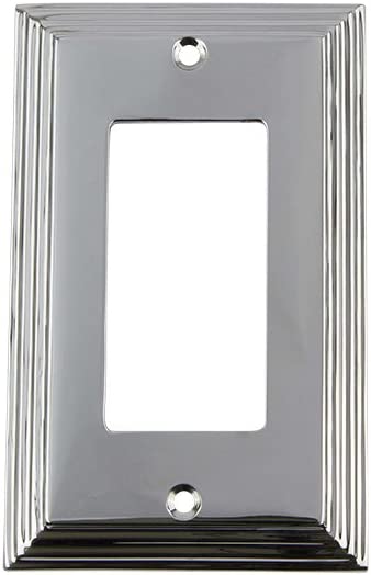 Nostalgic Warehouse 719881 Deco Switch Plate with Single Rocker, Bright Chrome