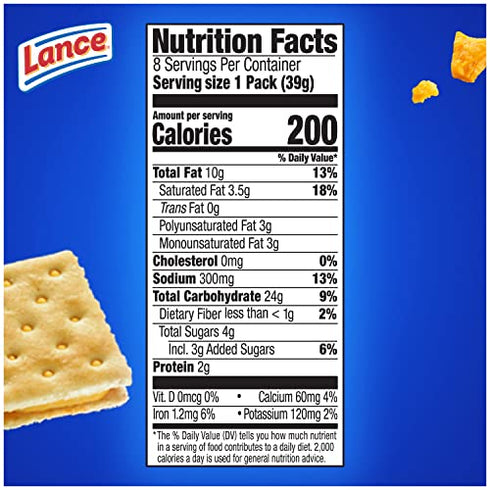 Lance Sandwich Crackers, Captain's Grilled Cheese Wafers, 8 Ct Box