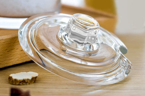 123Arts Glass Sugar Bowl Spice Jar Seasoning Pots with Lid Spoon