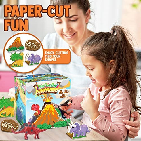 FUNZBO Kids Crafts and Arts Set Painting Kit - Dinosaurs Toys Art and Craft Supplies Party Favors for Boys Girls Age 4 5 6 7 Years Old Kid Child Creativity DIY Gift Set