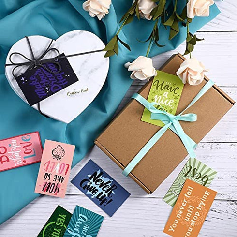 120 Pcs Motivational Encouragement Quote Cards Inspirational Kindness Appreciation Gratitude Business Cards Encouragement Mini Note Cards for Student Kids Teachers, 30 Styles (Bright Style)