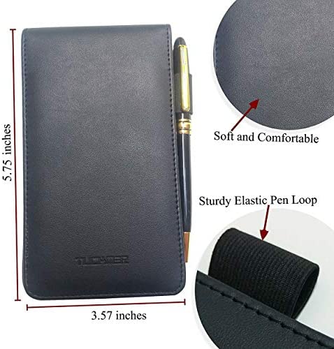 Mini Notepad Holder Set - 3x5 Pocket Memo Pads Book Cover for Business Professionals - Small Flip Jotter Notebook Case