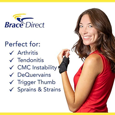 Mini Thumb Spica for Arthritis & DeQuervain Tenosynovitis Treatment-Stabilize CMC, MCP Joints Carpal Tunnel, Sprains, & Trigger Pain Relief by Brace Direct