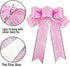 Beurio Pink Glitter Christmas Ribbon Bows Gifts Wreaths Wedding Party Decorations Hanging Ornaments, 6 pcs