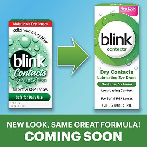 Blink Contacts Lubricating Eye Drops, .34 oz. (2 Count)